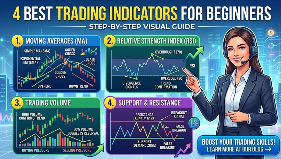 Cryptocurrency Trading Indicators 2026: 4 Beginner Tools